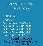 Australia 5 Dollar 2000 c coin
