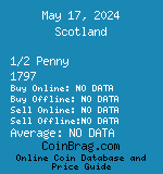 Scotland 1/2 Penny 1797  coin