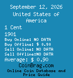 United States of America 1 Cent 1901  coin