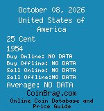 United States of America 25 Cent 1954  coin