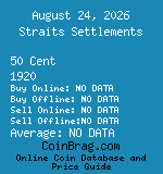 Straits Settlements 50 Cent 1920  coin