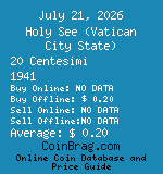 Holy See (Vatican City State) 20 Centesimi 1941  coin