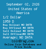 United States of America 1/2 Dollar 1959 D coin