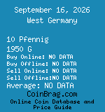 West Germany 10 Pfennig 1950 G coin