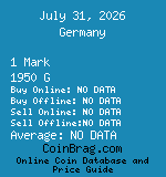 Germany 1 Mark 1950 G coin