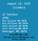 Colombia 10 Centavo 1956  coin