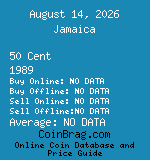 Jamaica 50 Cent 1989  coin