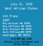 West African States 100 Franc 1997  coin