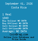 Costa Rica 1 Real 1849  coin