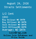 Straits Settlements 1/2 Cent 1900  coin