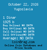 Yugoslavia 1 Dinar 1925 b coin