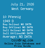 West Germany 10 Pfennig 1949 D coin