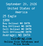 United States of America 25 Eagle 1986  coin