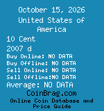 United States of America 10 Cent 2007 d coin