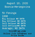 Bosnia-Herzegovina 50 Feninga 1998  coin