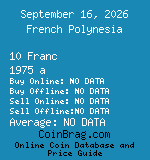 French Polynesia 10 Franc 1975 a coin