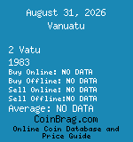 Vanuatu 2 Vatu 1983  coin