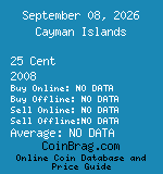 Cayman Islands 25 Cent 2008  coin
