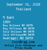 Thailand 5 Baht 1980  coin