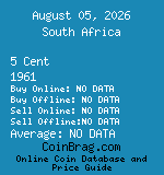 South Africa 5 Cent 1961  coin