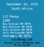 South Africa 1/2 Penny 1955  coin