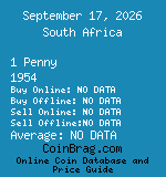 South Africa 1 Penny 1954  coin