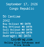 Congo Republic 50 Centime 2002  coin