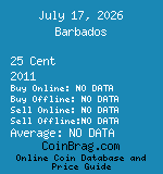 Barbados 25 Cent 2011  coin