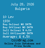 Bulgaria 10 Lev 1930  coin