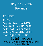 Romania 15 Bani 1975  coin