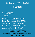 Sweden 1 Koruna 1962  coin