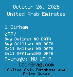 United Arab Emirates 1 Dirham 2007  coin