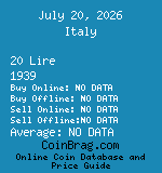 Italy 20 Lire 1939  coin