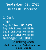 British Honduras 1 Cent 1918  coin