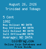 Trinidad and Tobago 5 Cent 1992  coin
