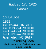 Panama 10 Balboa 1982  coin