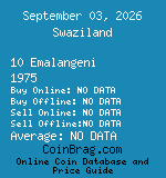 Swaziland 10 Emalangeni 1975  coin