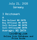 Germany 3 Reichsmark A  coin