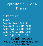 France 5 Centime 1966  coin