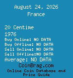 France 20 Centime 1976  coin
