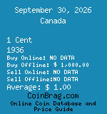 Canada 1 Cent 1936  coin