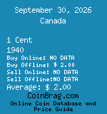 Canada 1 Cent 1940  coin