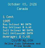 Canada 1 Cent 1985  coin