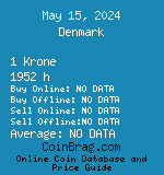 Denmark 1 Krone 1952 h coin