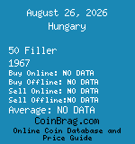 Hungary 50 Filler 1967  coin