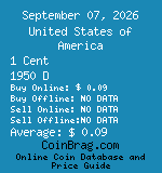United States of America 1 Cent 1950 D coin