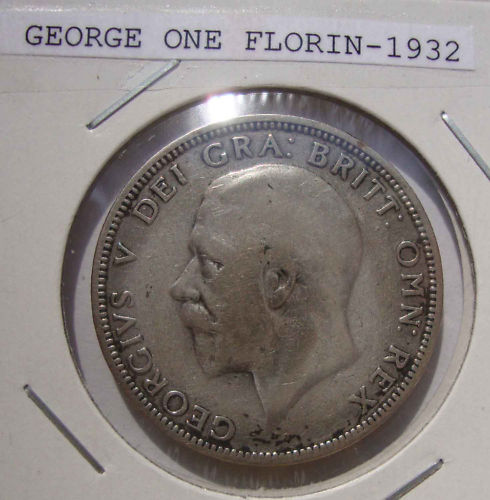 1932 British One Florin Coin Obverse